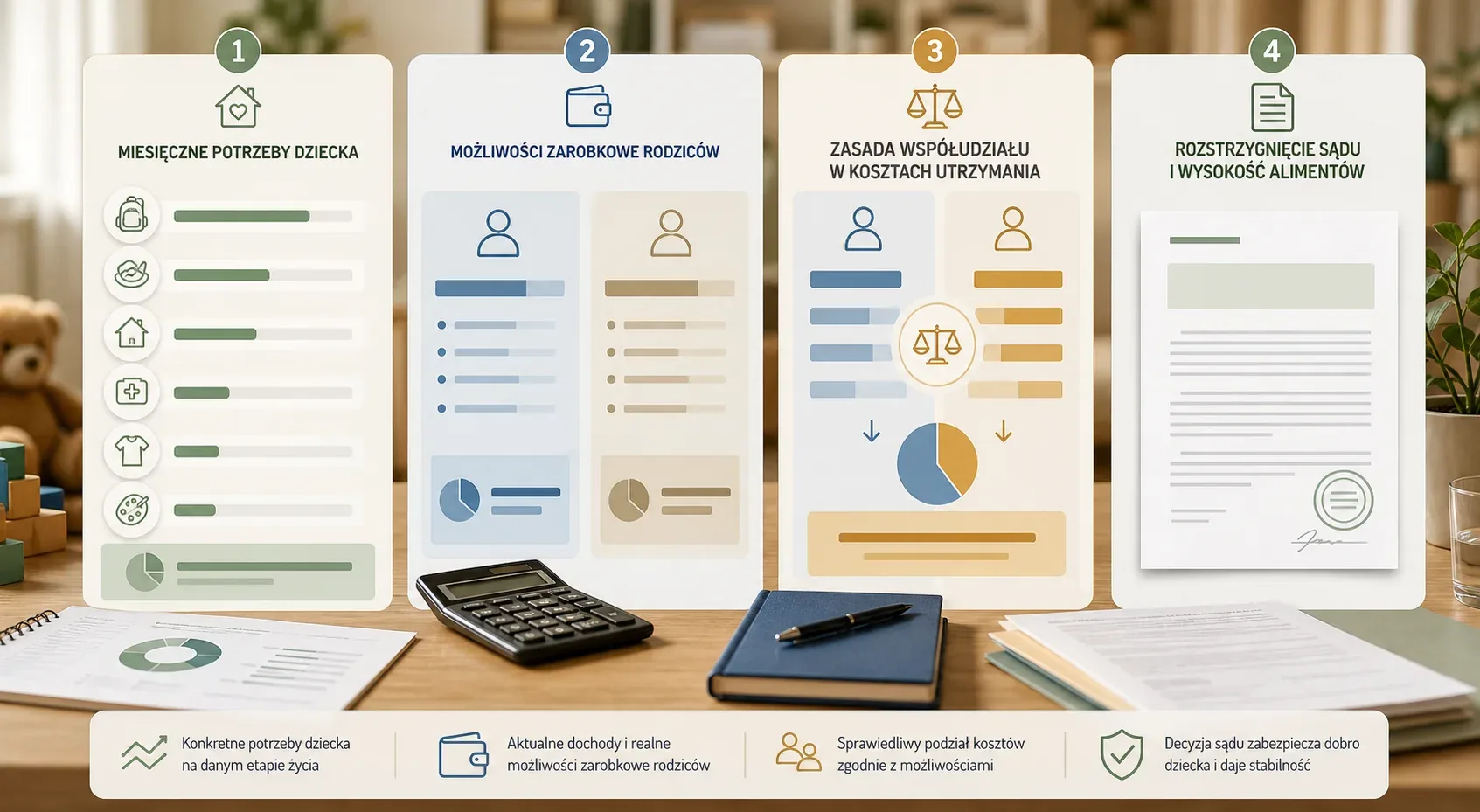 alimenty na dziecko: koszty utrzymania, dochody rodziców i podział udziału w wydatkach