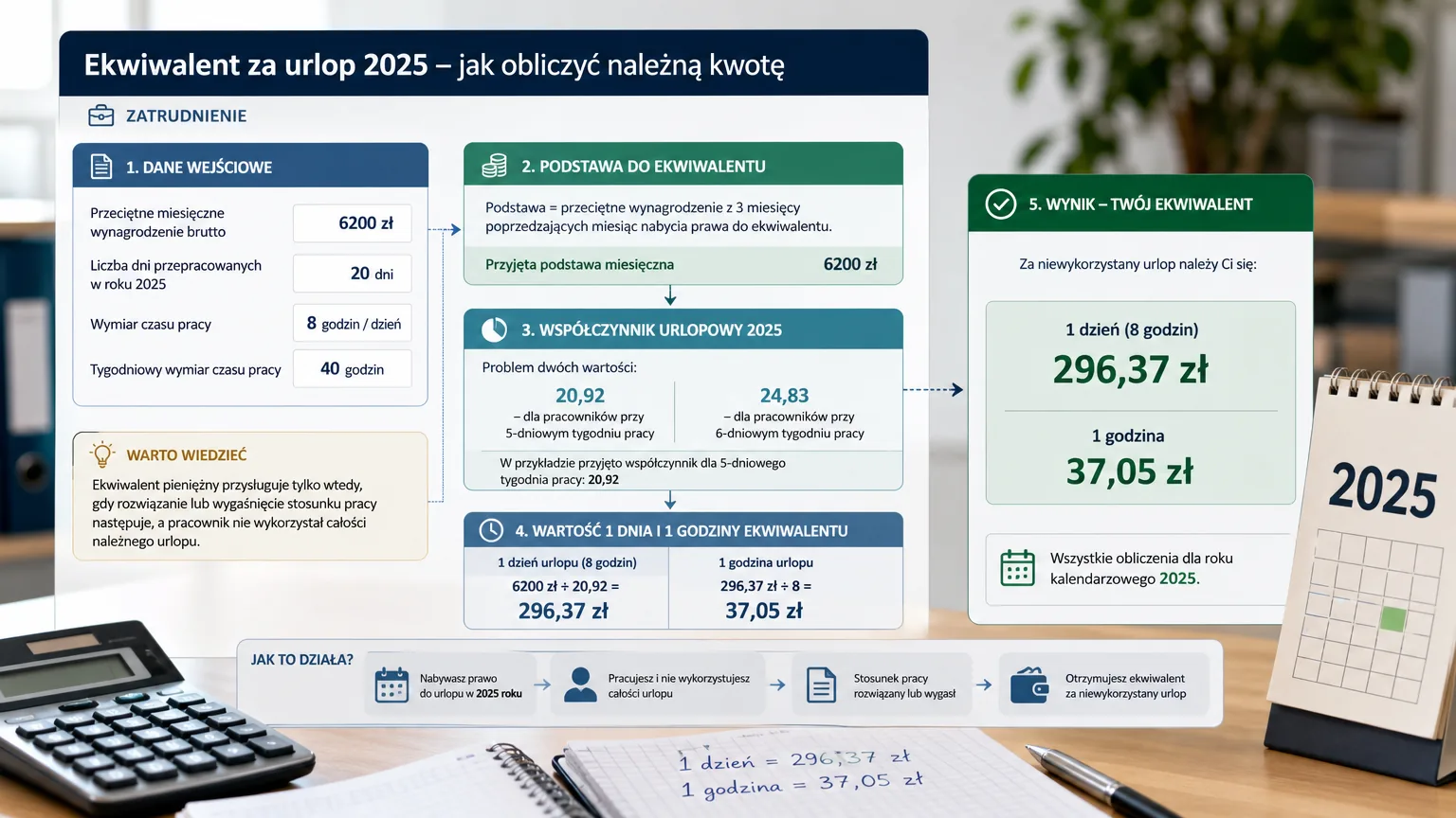 ekwiwalent za urlop 2025 - wizualne wyjaśnienie najważniejszych decyzji
